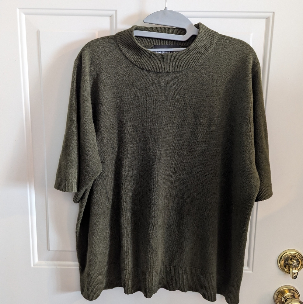 Sag Harbor Short Sleeve Sweater Green